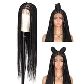 Ultra Long Front Lace Box Braided Straight Wig 36 Inch